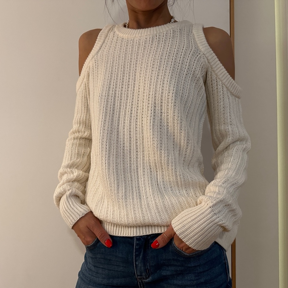 Michael KorsWomen's Cream Cold Shoulder Sweater